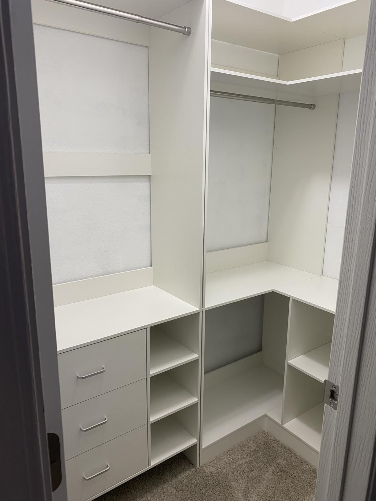 Aheaplus 2.5FT Closet System with 3 Drawers,29.5’’ Closet Organizer, White customer photo 1