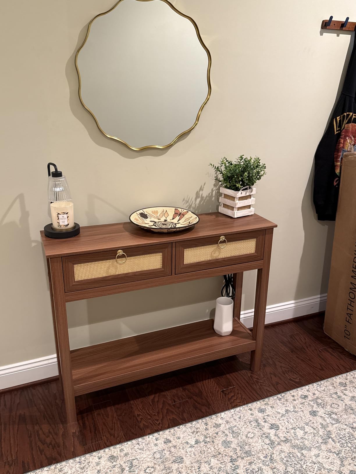 VooBang Black Scalloped Circle Mirror 20