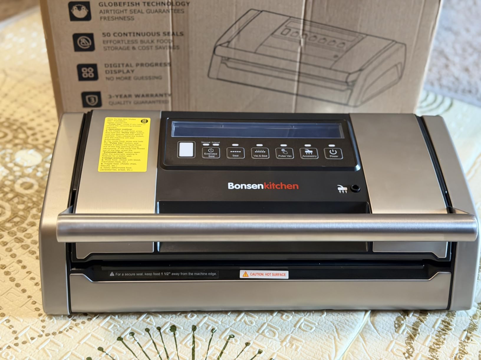 Bonsenkitchen Vacuum Sealer for Food, Easy-Lock Handle with Digital Timer customer photo 1