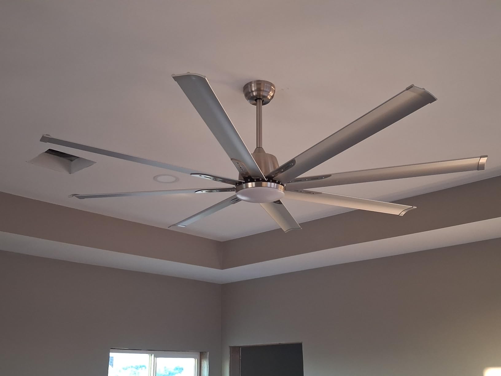 72 In Industrial Large Celing Fan No Light,8 Aluminum Blades,Matte Black customer photo 2