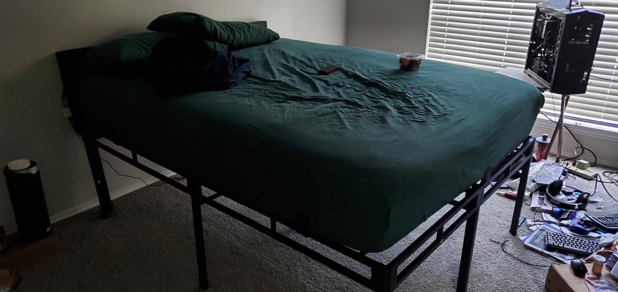 NKZ Queen Size Metal Platform Bed Frame, 18 Inch Dual-Layer Heavy Duty Base customer photo 1