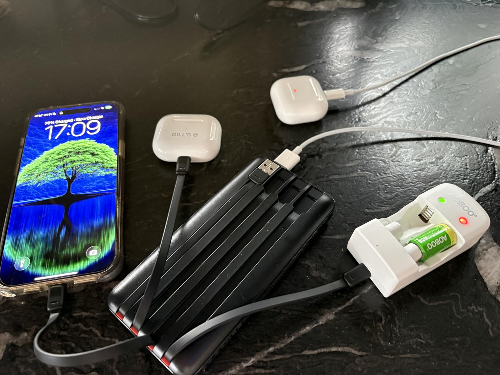 Orfeika 20000mAh Power Bank, Portable Charger with 4 Built-in Cables customer photo 1