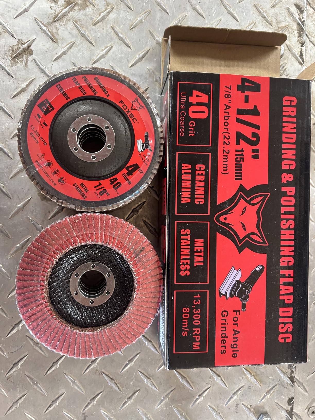 FOXBC 4 1/2 inch Flap Disc 40 Grit for Angle Grinder, Type 29, Premium Zirconium Grinding and Polishing for Metal, 10 Pack customer photo 2
