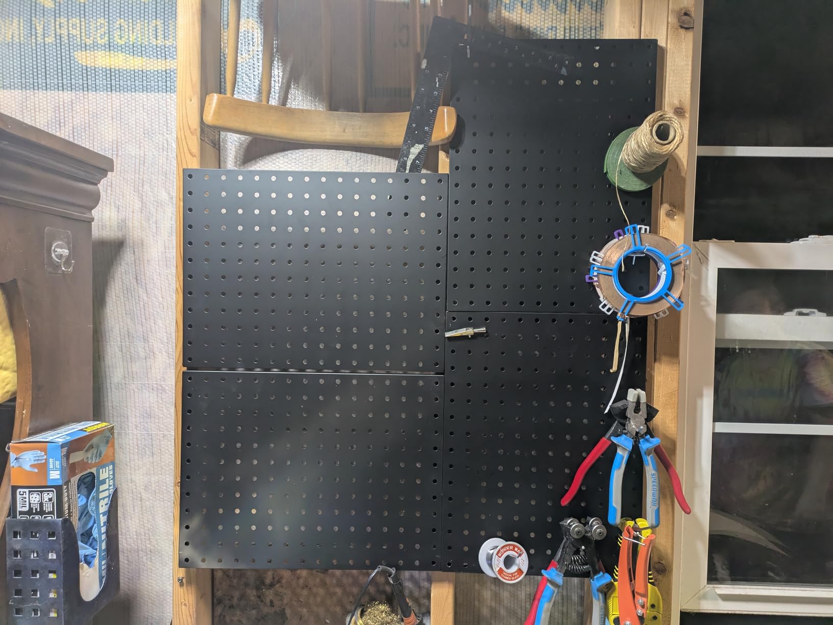 Heavy Duty Peg Board, 4 Pack Metal Pegboard Panels with 50 Hooks customer photo 1