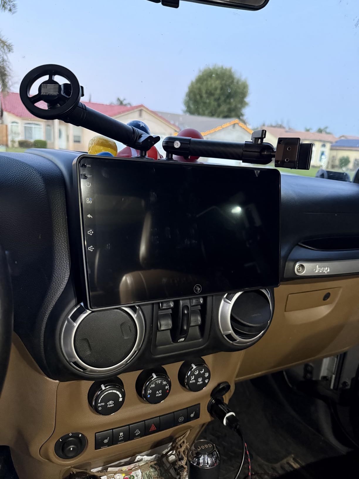 10.2 Inch Car Radio Stereo Upgrade for Jeep Wrangler JK Compass Grand Cherokee Dodge Ram 2009-2012 2+64G with Wireless CarPlay/Android Auto/Touch Screen/Android 13/GPS Navigation/HD Backup Camera customer photo 1