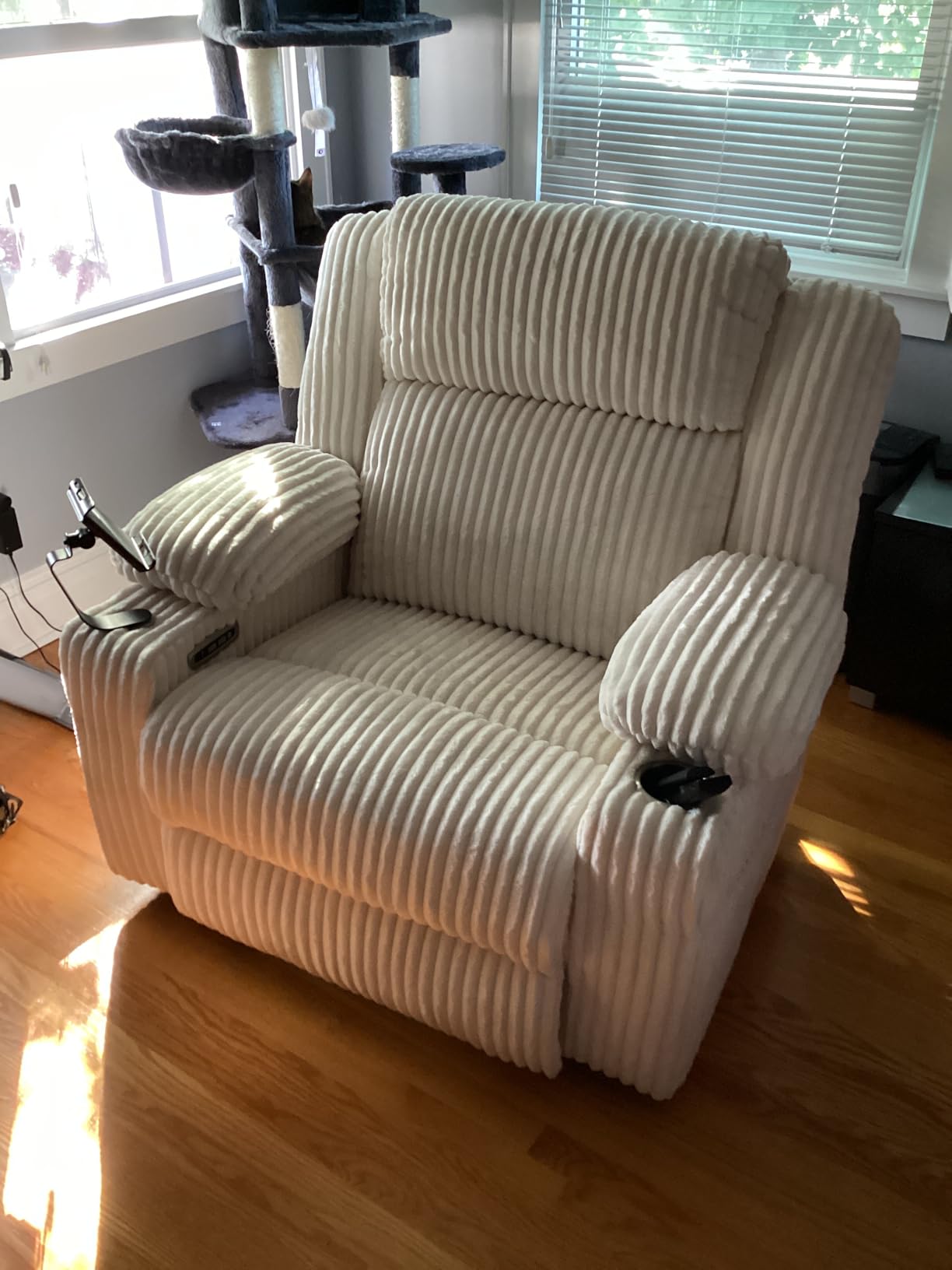 SINCRUMI Power Swivel Rocker Recliner with Dual Motor Adjustable Headrest customer photo 2