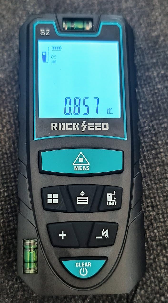 Laser Measure,RockSeed Digital Laser Distance Meter with 2 Bubble Levels,Portable M/in/Ft Unit Switching Backlit LCD and Measuring Distance/Area/Volume/Pythagorean customer photo 1