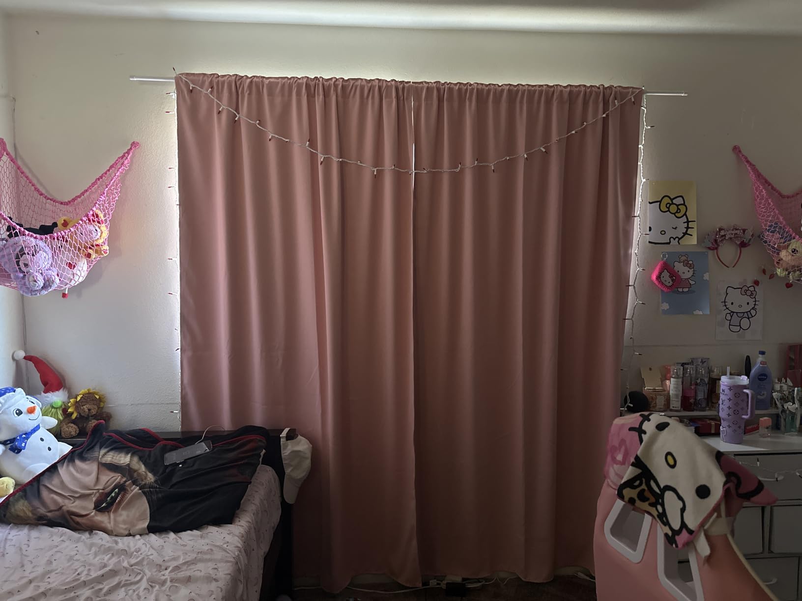 RYB HOME 100% Blackout Pink Curtains for Girls Bedroom 84 inches Long customer photo 2
