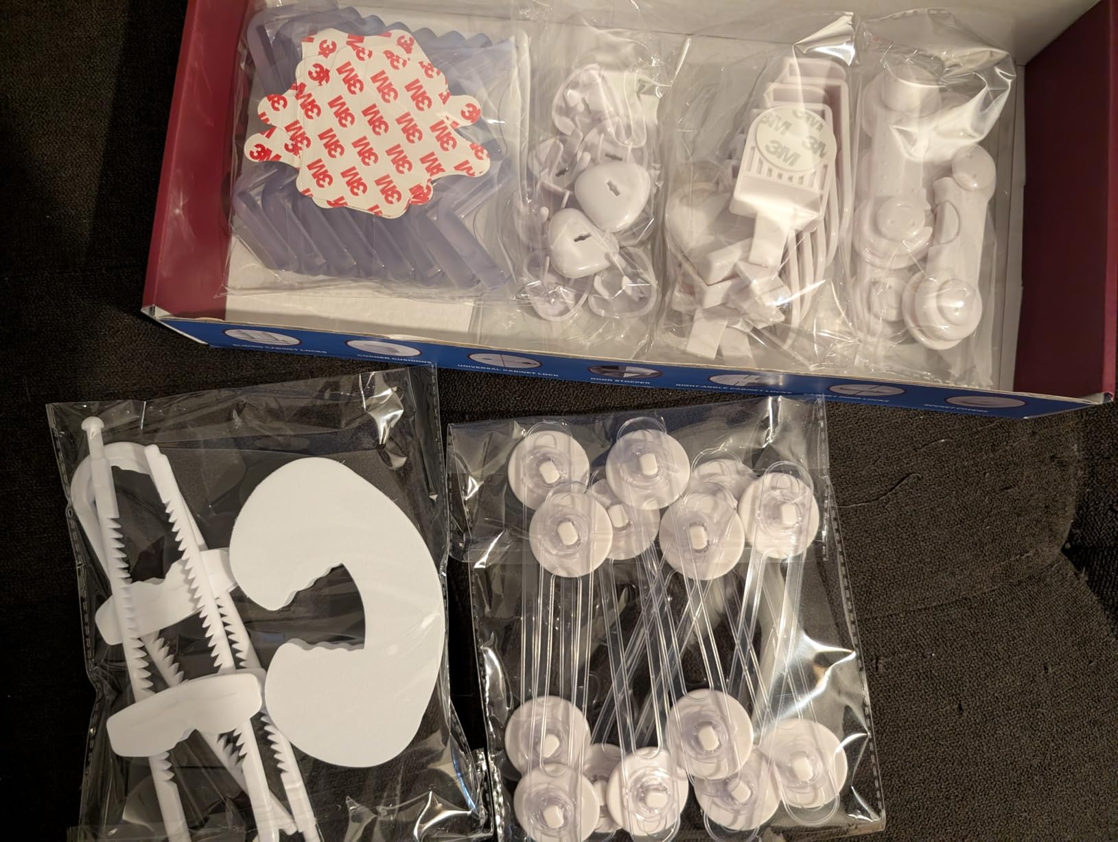 Baby Proofing Kit for Child, 45 Pack Child Safety Pack – Cabinet & Drawer Locks, No Drill Corner Guards, Outlet Covers, Universal Safety Straps, U-Shaped Locks, Door Stopper for Toddlers Safe customer photo 1