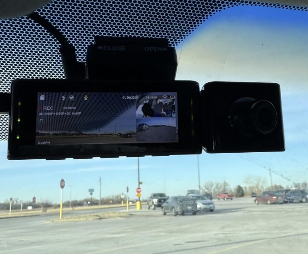 AZDOME 3 Channel Dash Cam Front and Rear Inside, 4K+1080P+2.5K ADAS Dash Cam, 3.19'' IPS Car Camera, 5.8G WiFi GPS Dash Cam for Cars, Voice Control, Night Vision, 24/7 Parking Mode, 64GB Card M550 Pro customer photo 1