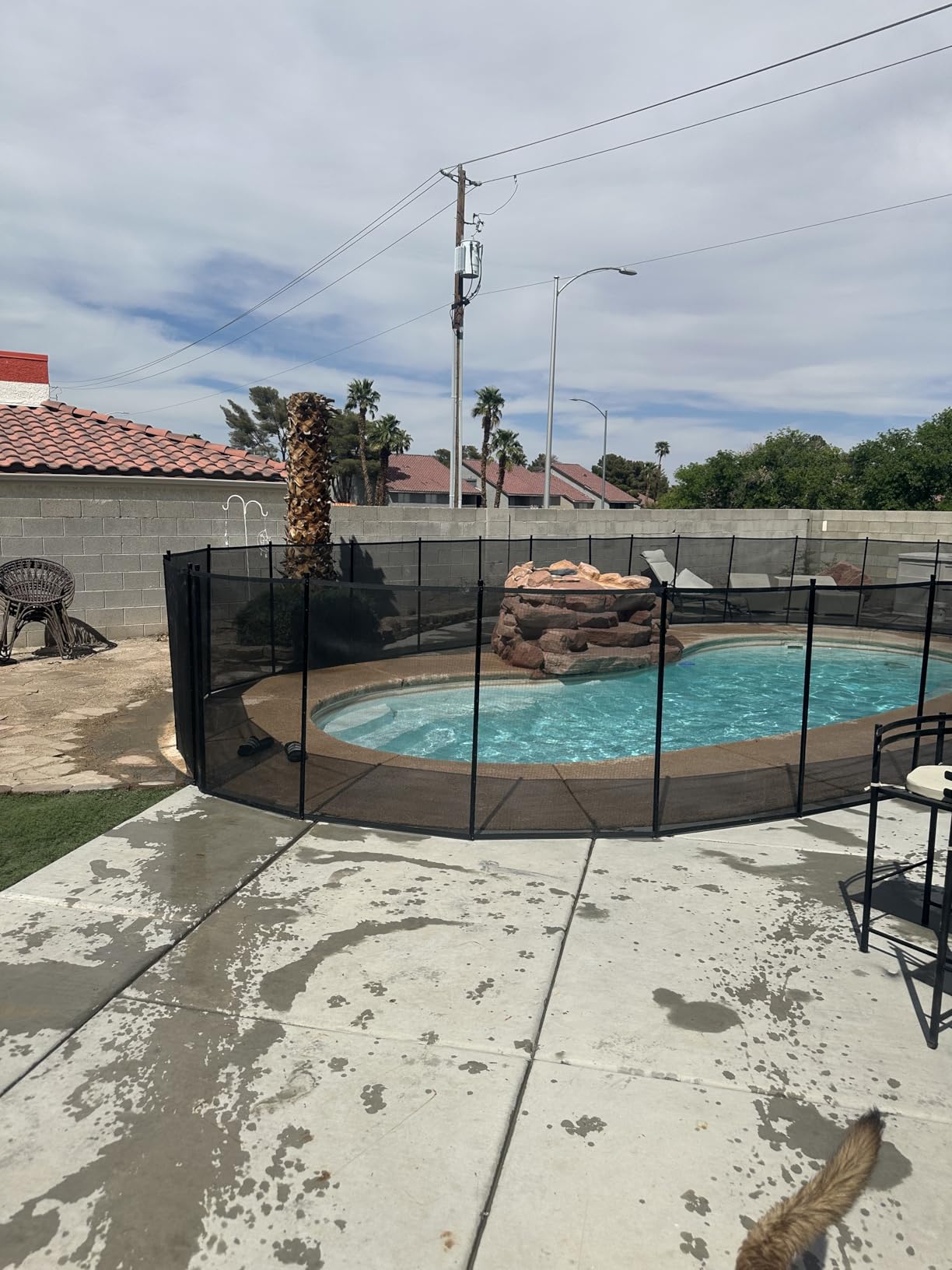 4×48FT Pool Fence, 350gsm Teslin Mesh Pool Safety Fence, Black customer photo 1