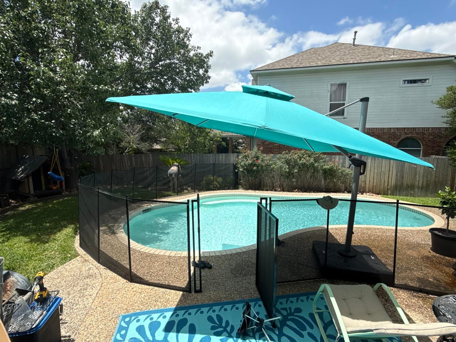 4×48FT Pool Fence, 350gsm Teslin Mesh Pool Safety Fence, Black customer photo 2