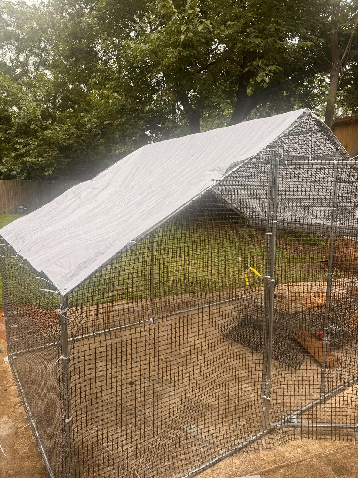 Large Walk-in Chicken Coop with Chicken Run, Galvanized Poultry Enclosure with Waterproof Anti-UV Cover and Security Lock, Ideal for Rabbit, Duck, Backyard and Farm Yard,9.8'x 6.6'x 6.6' customer photo 1