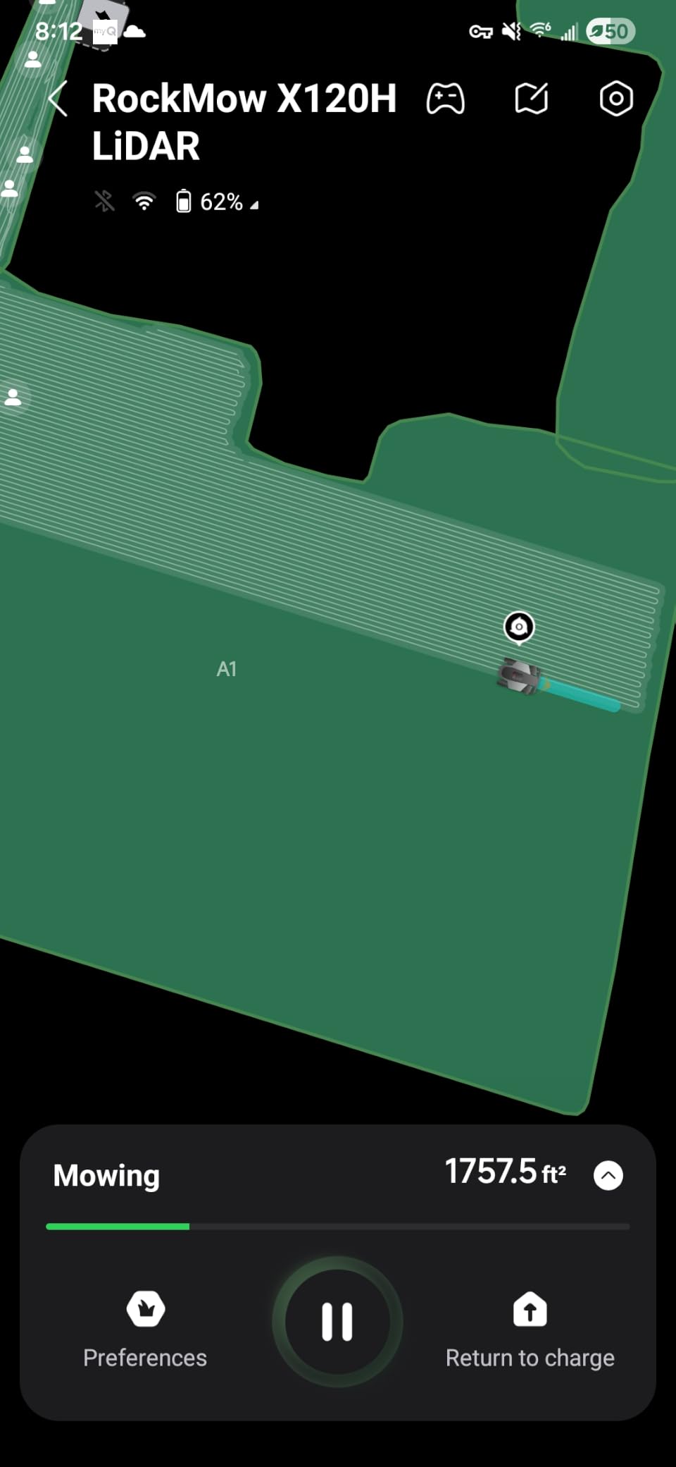 roborock RockMow X120H LiDAR AWD Robot Lawn Mower for up to 0.49 Acre, Wire-Free RTK Free with Dual- LiDAR AI Auto Mapping, Robotic Mower with 4G, AI Obstacle Avoidance, 80% Slope, Smart App Control customer photo 2