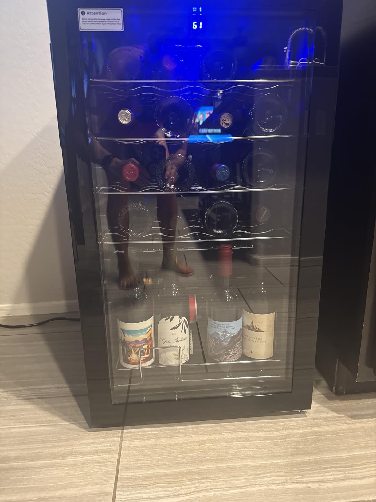 EUHOMY 18L Wine Fridge Mini Fridge, Freestanding Counter-top Wine Cooler customer photo 1