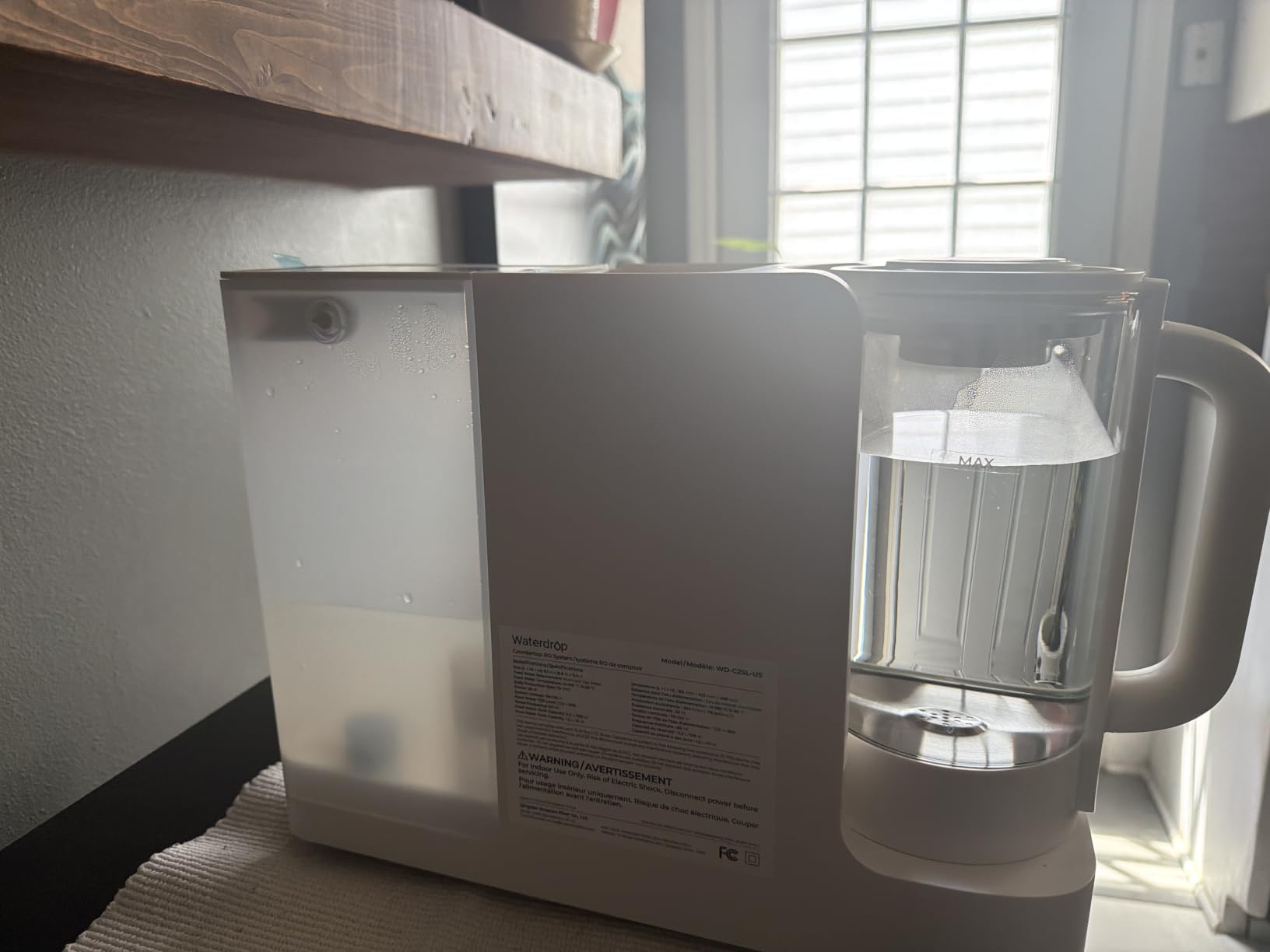 Waterdrop C2S Countertop RO Filtration System, 40oz Autofill Glass Pitcher customer photo 2