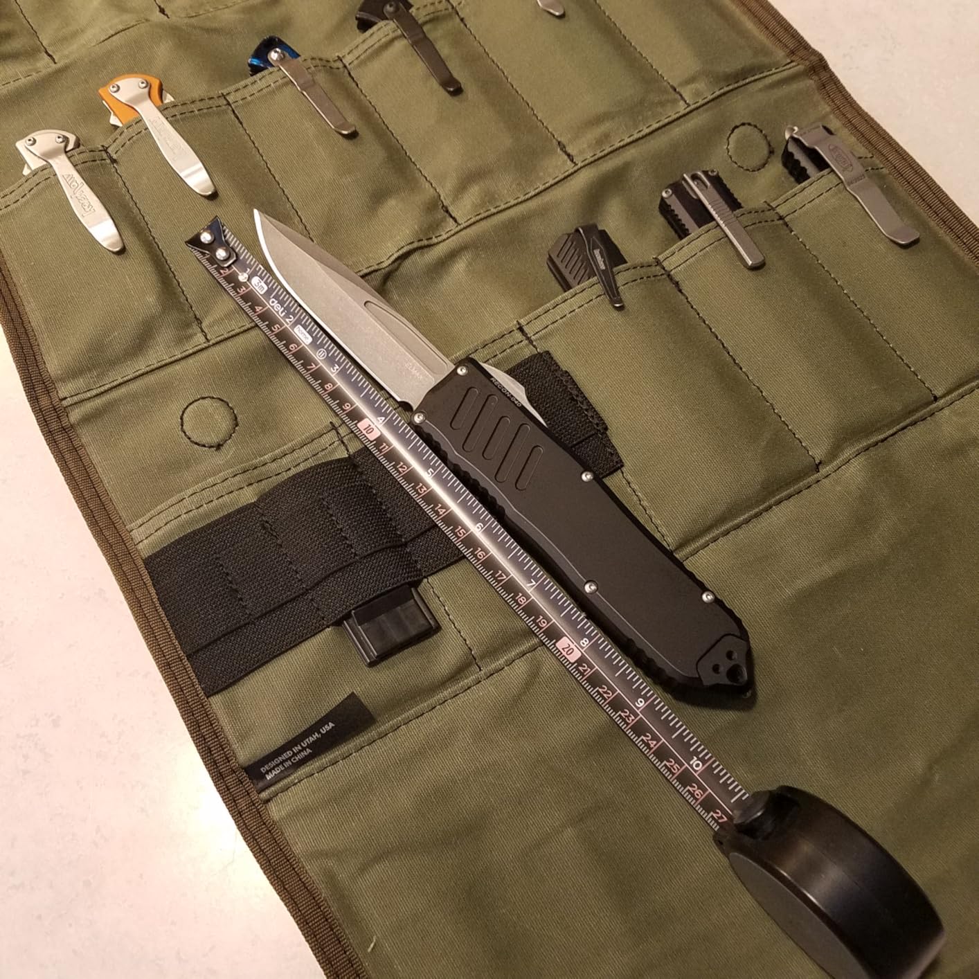 Knafs - Burrito Grande Knife Storage Roll - Large Hanging Expandable Bag with Straps (Navy Blue) customer photo 2