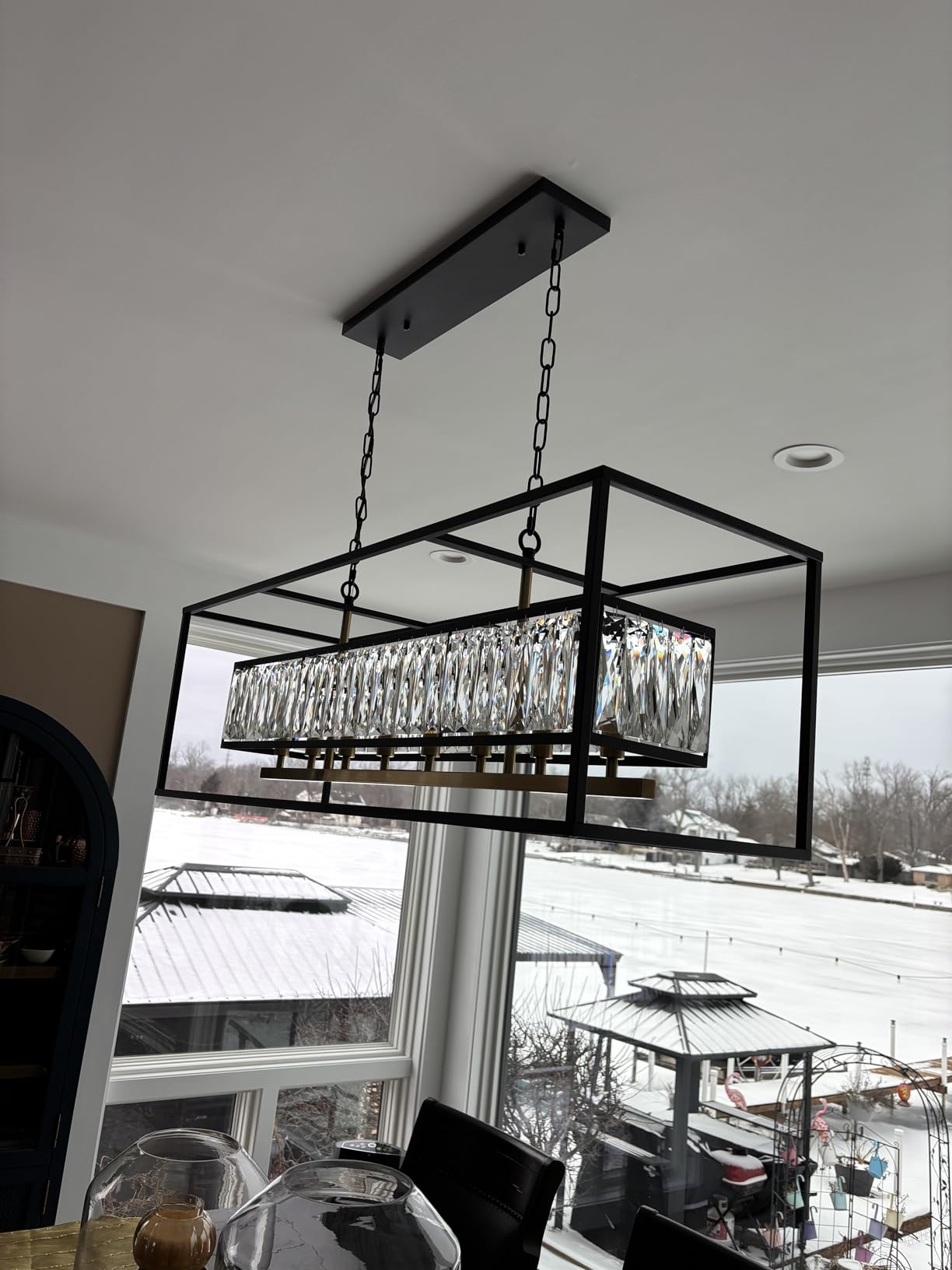 Vezzio Black Crystal Chandelier for Entryway Foyer High Ceiling customer photo 2