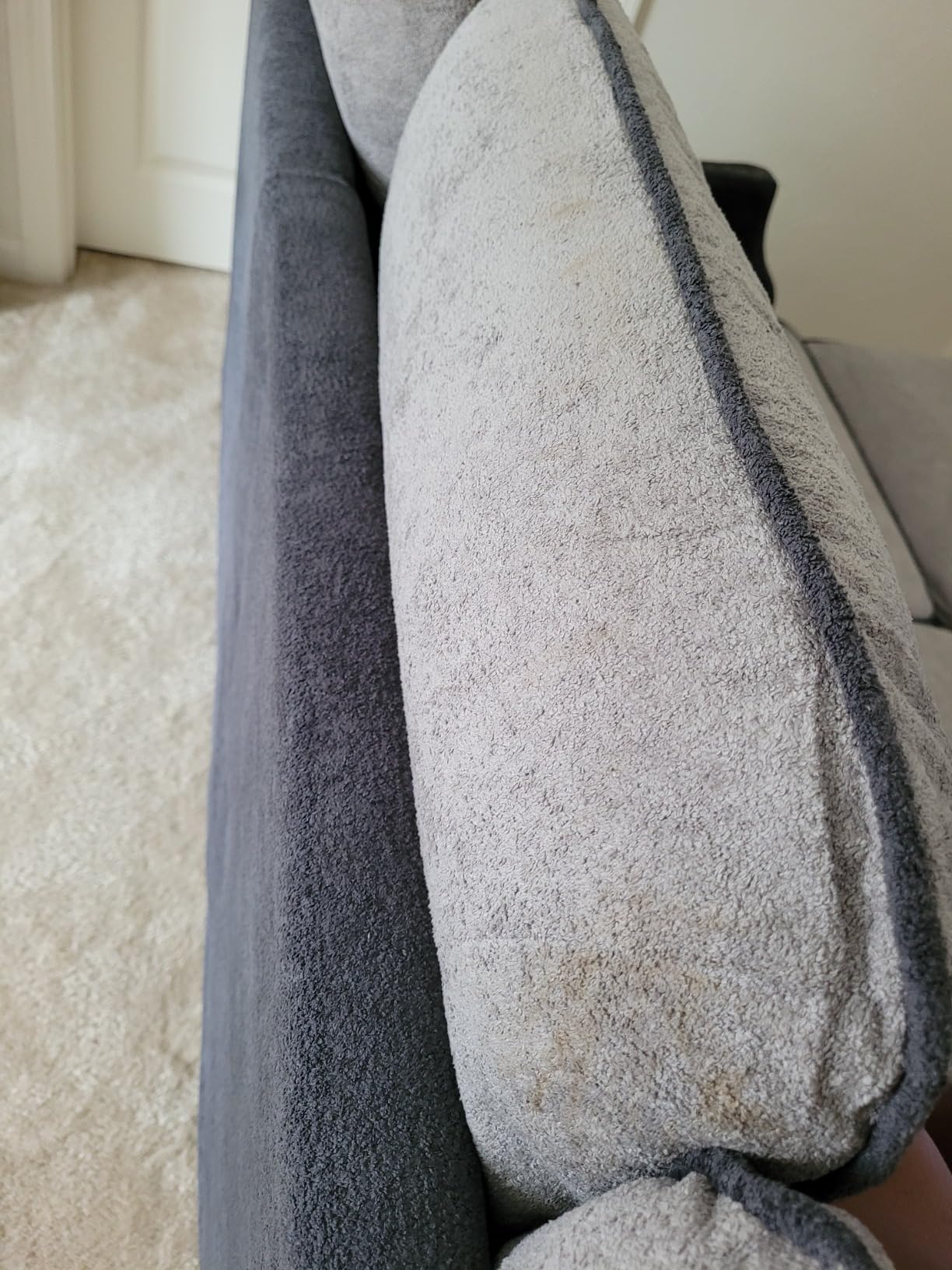 JAMFLY 3-Seat Reversible Sectional Sofa with Ottoman, Small Couch, Grey customer photo 2