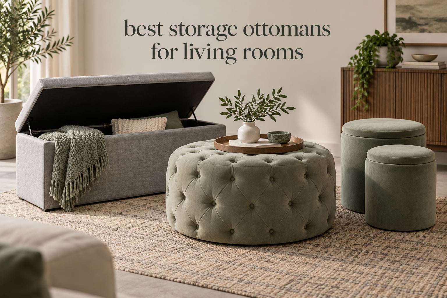 best storage ottomans for living rooms